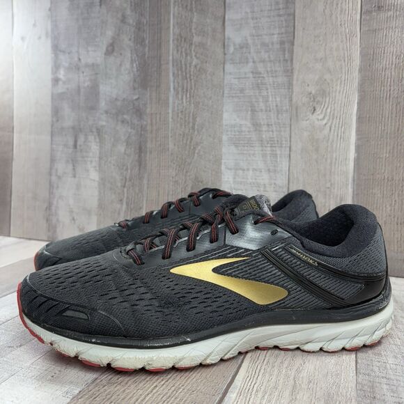 Brooks Adrenaline GTS 18 Men's Size 10 Running Shoes Athletic Sneakers Black - Picture 1 of 16